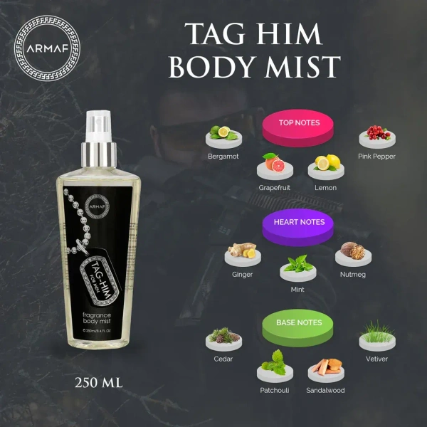 Armaf Tag-Him For Men fragrance body Mist - For Men - 250ML