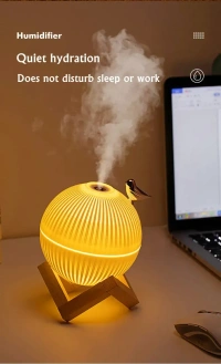 Wooden Humidifier Birds Aroma Oil Diffuser Ultrasonic Air Humidifier Fashion USB Mini LED lights For Home Office