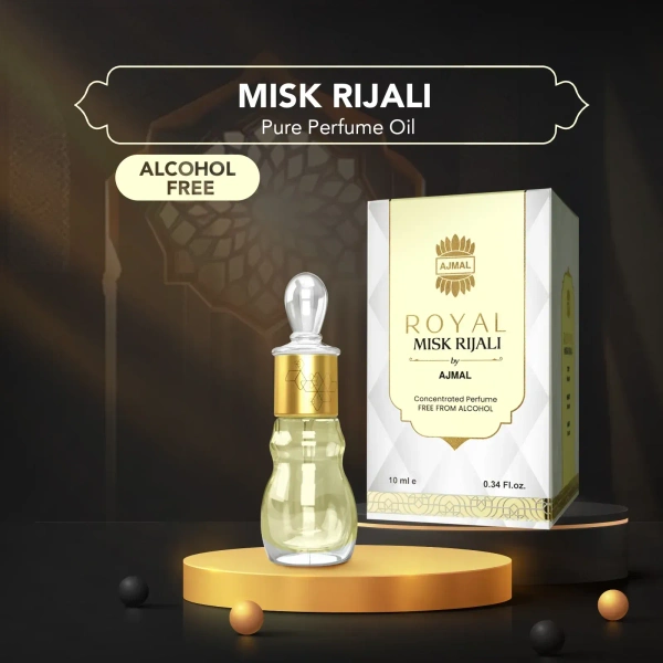 Ajmal Royal Misk Rijali concentrated Perfume | Unisex | Alcohol Free - 10ML