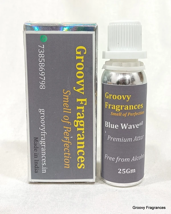 Groovy Fragrances Blue Wave Long Lasting Perfume Roll-On Attar | Unisex | Alcohol Free by Groovy Fragrances - 25Gm