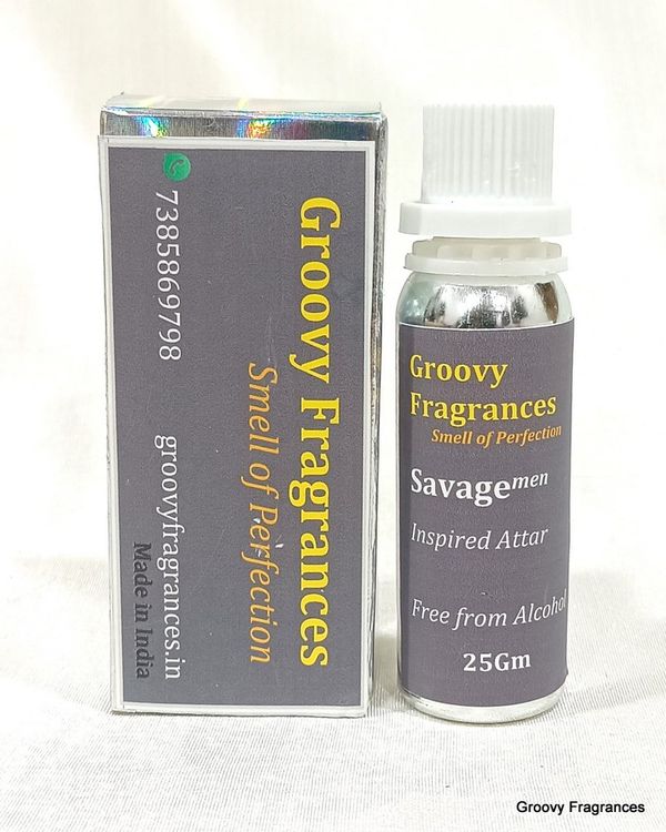 Groovy Fragrances Savage Long Lasting Perfume Roll-On Attar | For Men | Alcohol Free by Groovy Fragrances - 25Gm