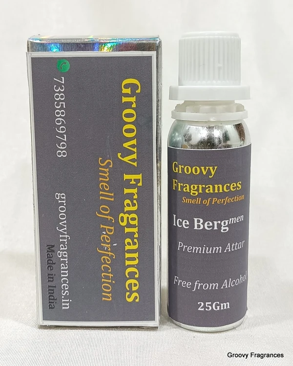 Groovy Fragrances ICEBERG Long Lasting Perfume Roll-On Attar | Unisex | Alcohol Free by Groovy Fragrances - 25Gm