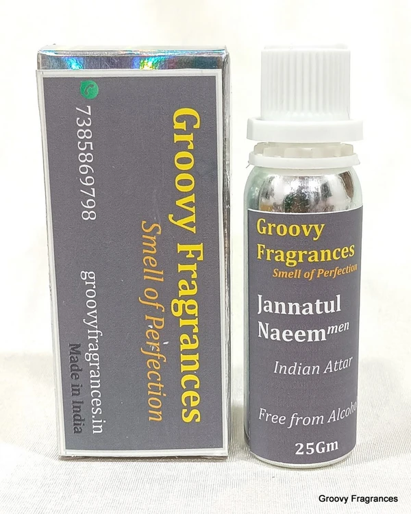 Groovy Fragrances Jannatul Naeem Long Lasting Perfume Roll-On Attar | For Men | Alcohol Free by Groovy Fragrances - 25Gm