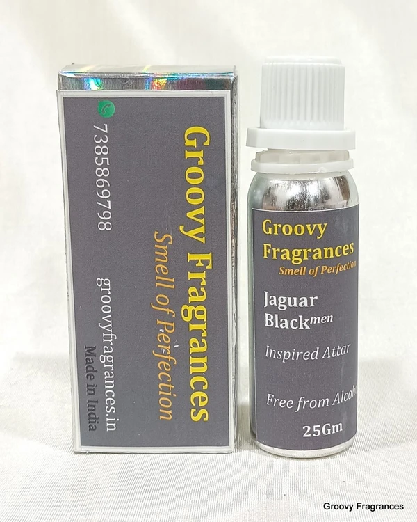 Groovy Fragrances Jaguar Black Long Lasting Perfume Roll-On Attar | For Men | Alcohol Free by Groovy Fragrances - 25Gm