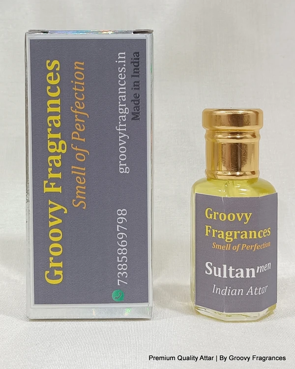 Groovy Fragrances Sultan Long Lasting Perfume Roll-On Attar | For Men | Alcohol Free by Groovy Fragrances - 12ML