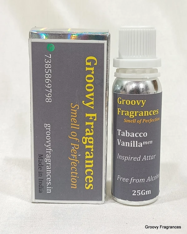 Groovy Fragrances Tabacco Vanilla Long Lasting Perfume Roll-On Attar | For Men | Alcohol Free by Groovy Fragrances - 25Gm