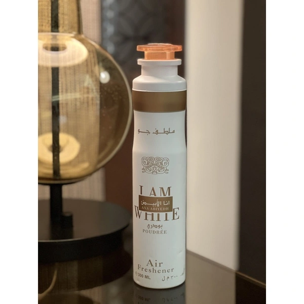 Lattafa I am White Poudree Air Freshener for Home, Bedroom, Office, Car - 300ML