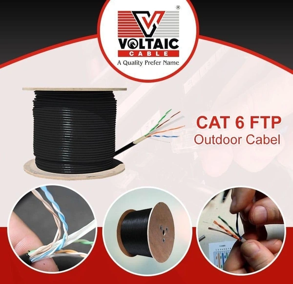 VOLTAIC CAT6e FTP OUTDOOR CABLE - 305 MTR - Black