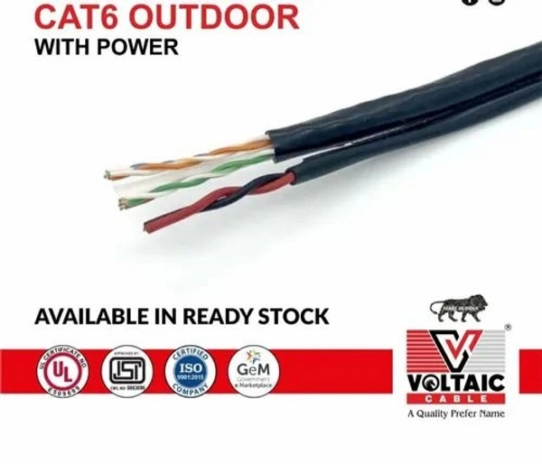 KATVISION CAT6 OUTDOOR WITH POWER IN FIGURE 8 - Black