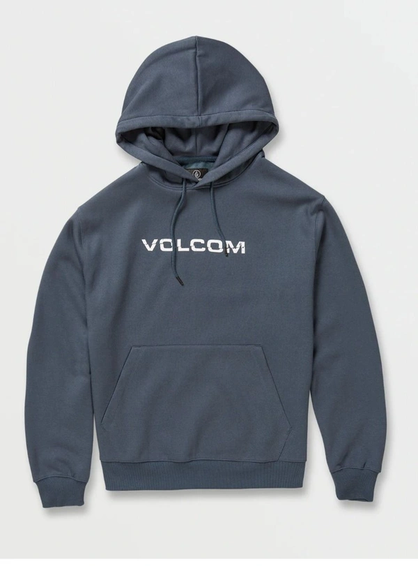 VOLCOM STEEL GREY-CHEST PRINT HOODED FLEECE SWEATSHIRT 7PK