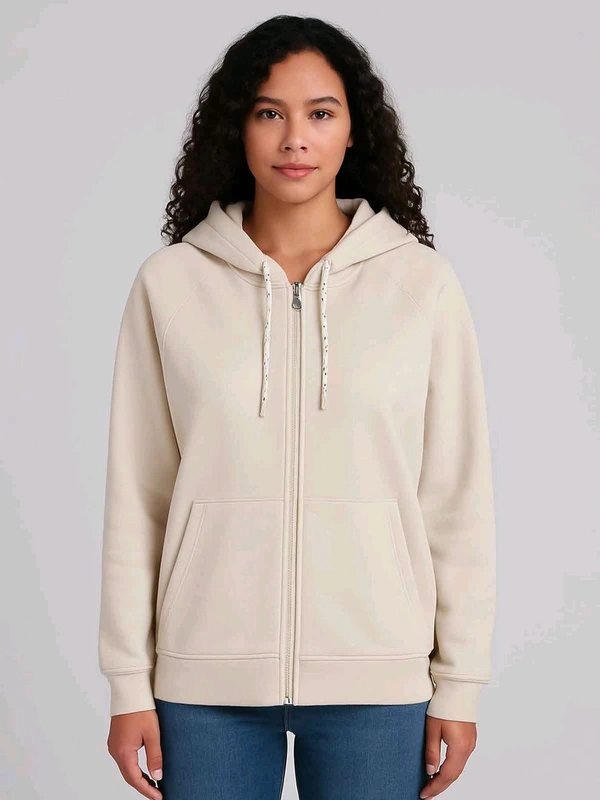 Ladies Hooded Full Zipper Sweatshirt Olive 3B3