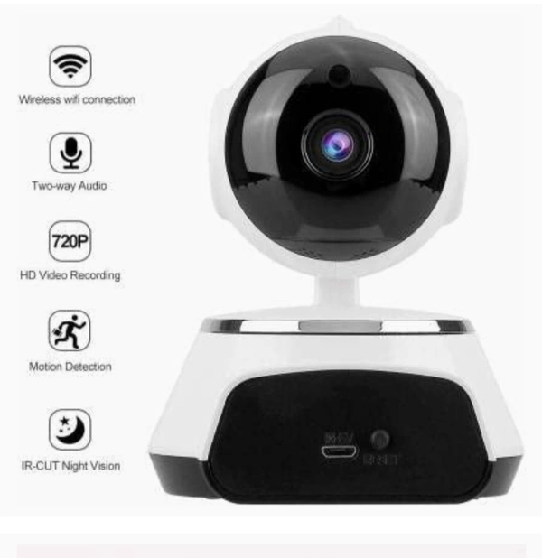 MiniXR V380 Pro Wireless HD Security CCTV Camera Night Vision Supports up to 64gb SD Card (White) - White