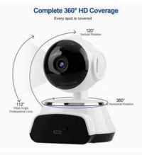 MiniXR V380 Pro Wireless HD Security CCTV Camera Night Vision Supports up to 64gb SD Card (White) - White