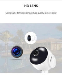MiniXR V380 Pro Wireless HD Security CCTV Camera Night Vision Supports up to 64gb SD Card (White) - White
