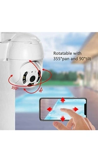 MiniXR V380 Pro Wireless HD Security CCTV Camera Night Vision Supports up to 64gb SD Card (White) - White