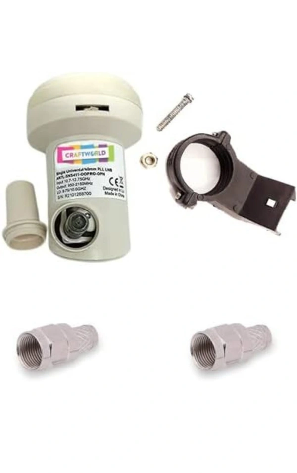 Universal Full HD DTH LNB for Tatasky, Videocon, Airtel, Dish tv, Sundirect LNB Holder Bracket Clamp Mount TV Antenna Wire Metric F Connector