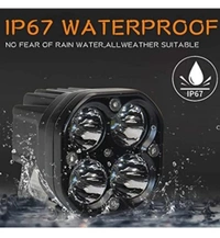 ELTRON TURBO 1 Month Warranty Original Imported 12V DC Power 4 LED Fog Light, Waterproof Head Lamp, Bar Light Universal For All Motorcycle, Bikes, Scooty (Pack of 2, Free On/Off Switch, White