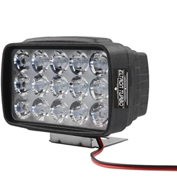 ELTRON TURBO ELT541HT856 12V DC Power Imported Original 15 LED Fog Light Waterproof, Head Lamp Universal Bar Light Anti-Fog Off-Roading Driving For All Bikes, Scooty, Motorcycle (Pack of 2), White