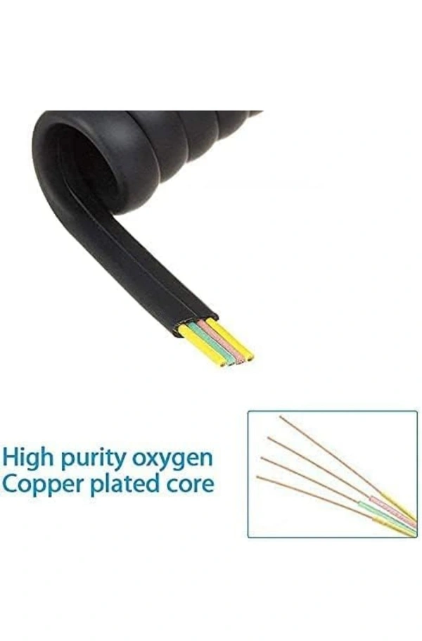 RAYO Telephone Handset Phone Receiver Cable Cord Wire - Black (Pack of 2) - Black