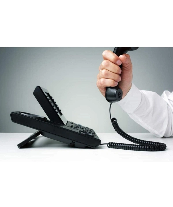 RAYO Telephone Handset Phone Receiver Cable Cord Wire - Black (Pack of 2) - Black