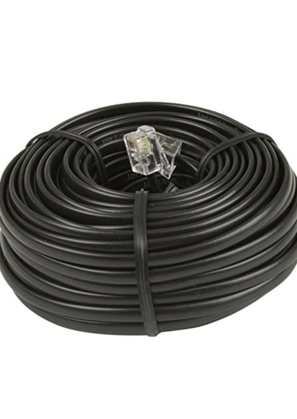 Ann-Tech™ Telephone Modem Line Cord Cable, RJ11 Plug to Plug 20 Meter - Black