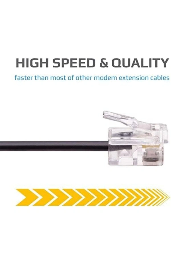 Ann-Tech™ Telephone Modem Line Cord Cable, RJ11 Plug to Plug 20 Meter - Black