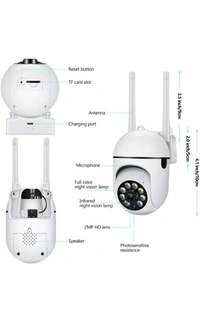Full HD Wi-fi Wireless IP CCTV Security Camera Light Vision, Night Vision Remote Indoor 1080p V380 Pro App 360 Degree Watch Live Streaming
