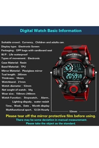 Shocknshop Digital Sports Multi Functional Black Dial Watch for Mens Boys -315RED