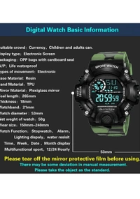 Shocknshop Digital Sports Multi Functional Black Dial Watch for Mens Boys -315RED - Olivetone
