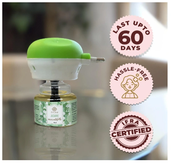 EKAM Jasmine Scented Summer Delights Home Fragrance Automatic Air Room Fresheners Plug-In Kit With 45Ml Refill Oil Used For Home Freshener, Room Freshener, Bathrrom Freshener, Office Freshener Visit the EKAM Store