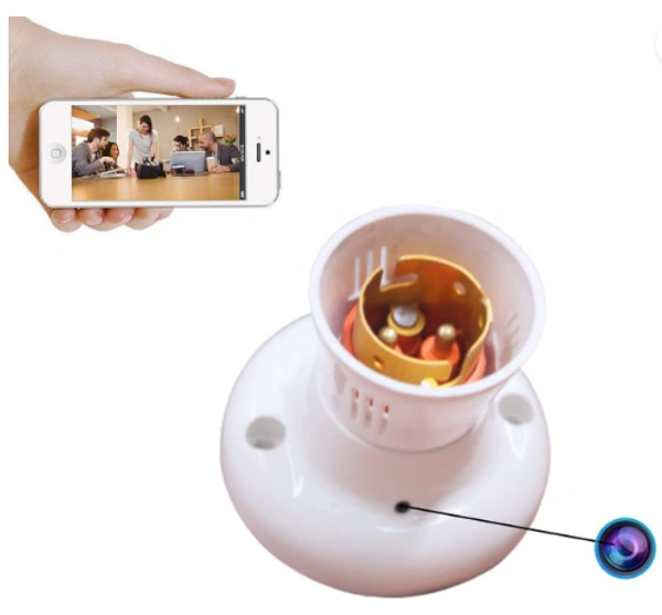 4K HD WiFi Holder Camera Lookcam 1080p WiFi Wireless Cam Mini Bulb Holder Best Security Camera with Video Recording & HD Voice Quality. Security Camera(Holder camera) - White, 1 Set