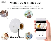 4K HD WiFi Holder Camera Lookcam 1080p WiFi Wireless Cam Mini Bulb Holder Best Security Camera with Video Recording & HD Voice Quality. Security Camera(Holder camera) - White, 1 Set