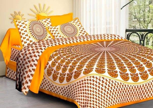Bed Sheet , TC-144 , Cotton ( 90×100 ) [ 7 Days Return ] - Web Orange, King