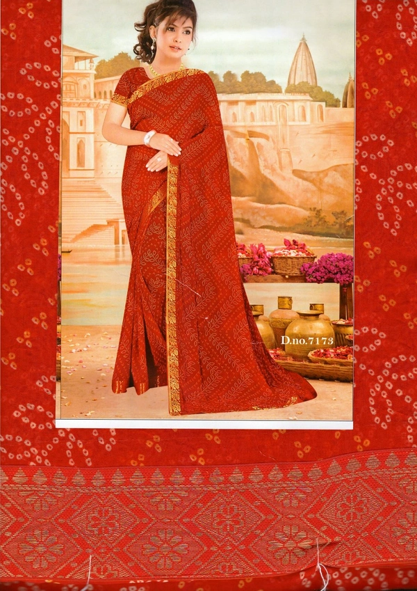 Saree For Women ( 7 Day's Return Guarantee) COD - Red, FREE