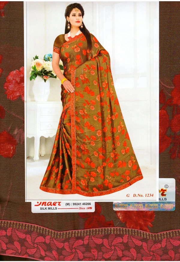 Saree For Women ( COD ) New  - Cinnamon, Free
