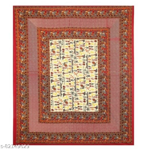 SHREE SHYAM FABRICS Shree Shyam Fabrics Red Colour Bed-Sheet TC144 - Red, KING