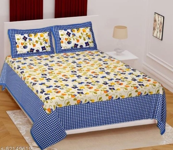 SHREE SHYAM FABRICS Shree Shyam Fabrics Blue Colour Bed-Sheet TC144 - Blue, King