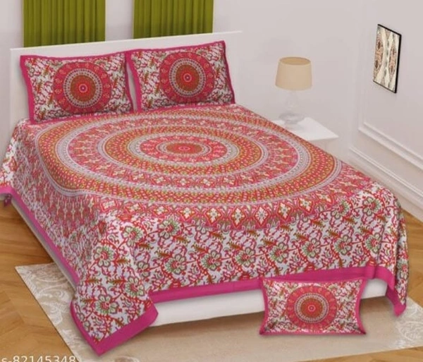 SHREE SHYAM FABRICS Shree Shyam Fabrics Pink Colour Bed-Sheet TC144 - Wild Watermelon, King