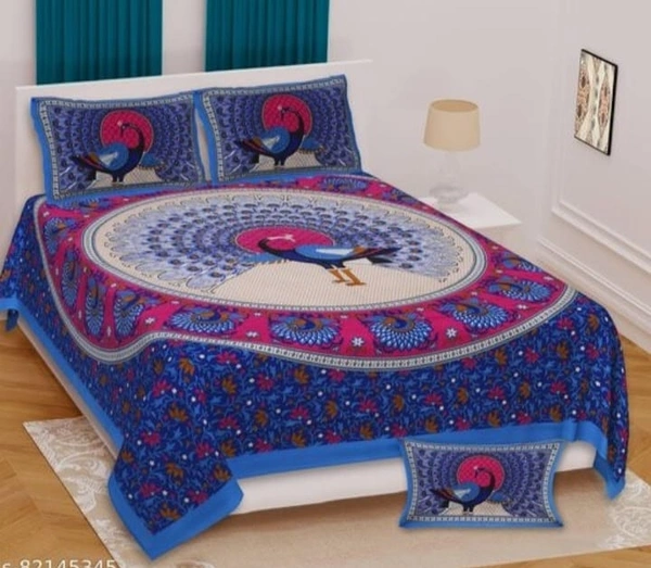 SHREE SHYAM FABRICS Shree Shyam Fabrics Blue Colour Bed-Sheet TC144 - Royal Blue, King