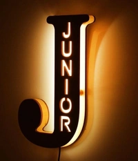 Alphabet Led Name Frame - Black, 12 Inch