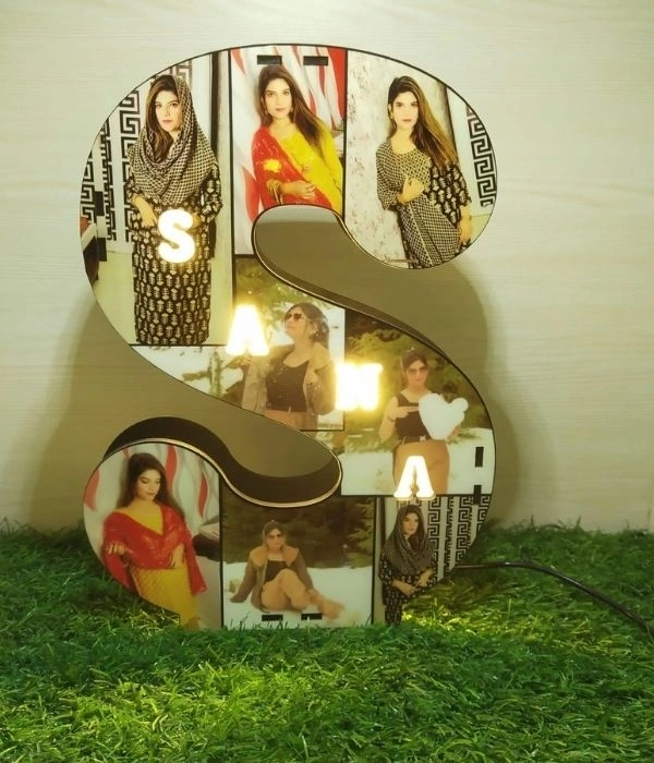 Alphabet Led Photo Name Frame - 12 Inch