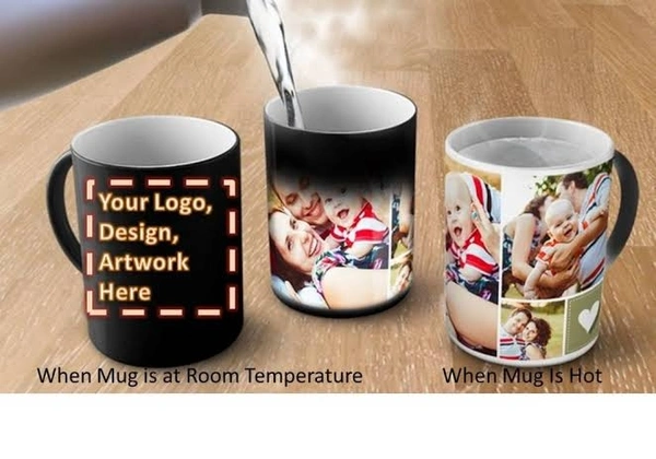 Magic Photo Mug - Black, 4 Inch Height