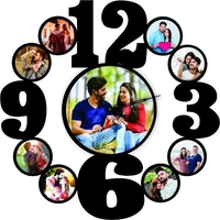 Wooden Photo Clocks - Black, 15 Inch By 15 Inch