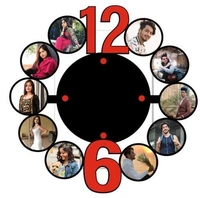 Wooden Photo Clocks - Black, 15 Inch By 15 Inch