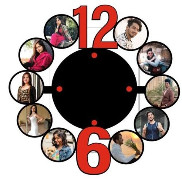 Wooden Photo Clocks - Black, 15 Inch By 15 Inch