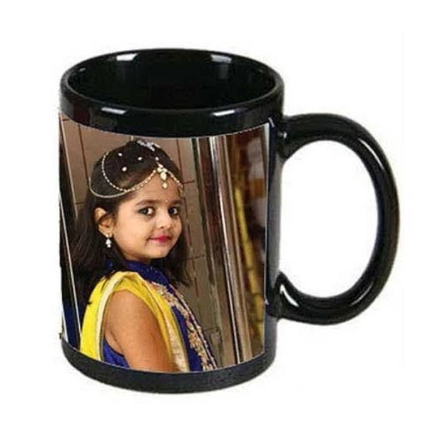 Black Patch Photo Mug - Black, 4 Inch