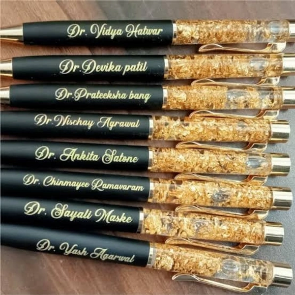 Golden Pen With Name - Black And Gold, Mix