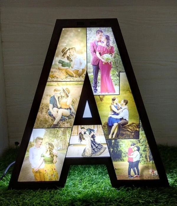 Led Alphabet With Photos Frame - 9 Inch By 12 Inch, Led