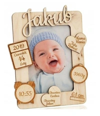 New Born Baby Details Photo Frame - Mix, 9*12 Inch
