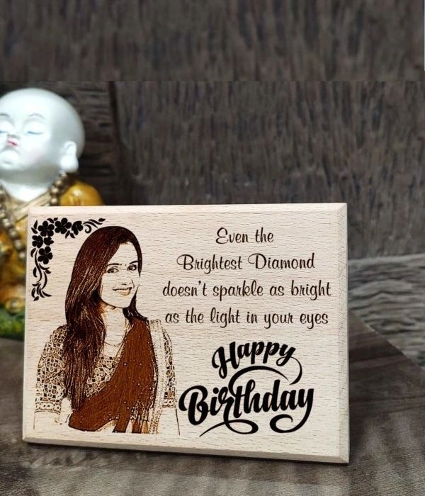 Wooden Photo Engraved Table Top - Wooden, 5*7